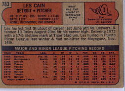 1972 Topps Baseball Cards      783     Les Cain
